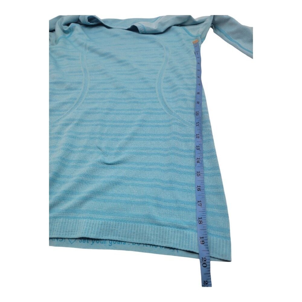 LULULEMON Shirt Women 10 Teal Swiftly Tech Heathered Forage Crossfit Athleisure - Picture 4 of 8